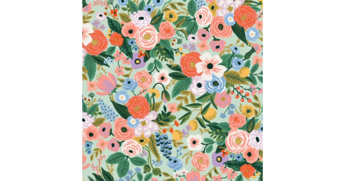 Coton Rifle Paper Orchard Garden Party Mint 20 x 110 cm